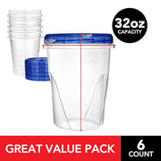 Stock Your Home 32 oz / Blue / 6 Pack Container Sets