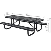 Global Industrial Black / Industrial / 96 inches x 30 inches x 17 inches Picnic Tables
