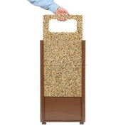 Stone Panel Trash Weather Urn Brown 13-1/2" Square X 35"H by Global Industrial – 12.0 gallons, Steel/Resin, Brown, Model 239576BN