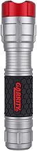 Garrity Tactical LED Flashlight, Silver with Red Accent, 350 Lumens, Adjustable Zoom, Water Resistant, 3 AAA Batteries Included, 5.1 x 1.4 Inches