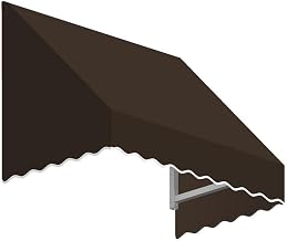 AWNTECH 10.38 FT. SAN Francisco Fixed Awning 124.5 in. W X 24 in. H X 36 in. D Acrylic Fabric in Brown SF23-10BR