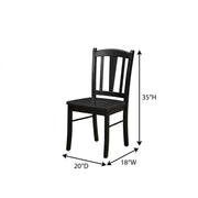 Wooden Dining Chairs with Wood Seat by Furnifact – Rubberwood, Black, Pack of 2
