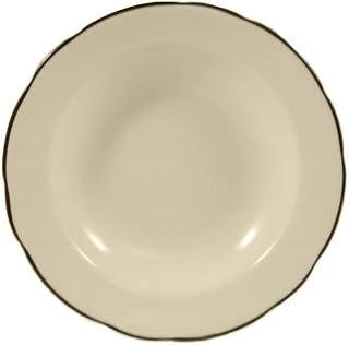 CAC China SC-105B Pasta Bowl Black Band 16oz 10 1/2", Set of 12