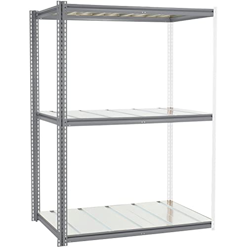 High Cap. Add-On Rack 60Wx48Dx60H 3 Levels Steel Deck 1300lb Per Level Gry by Global Industrial – Steel, Gray, Model 581051GY