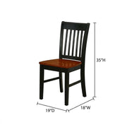 Wooden Dining Chair with Ladder Back by Furnifact – Wood, Black & Cherry, Pack of 2