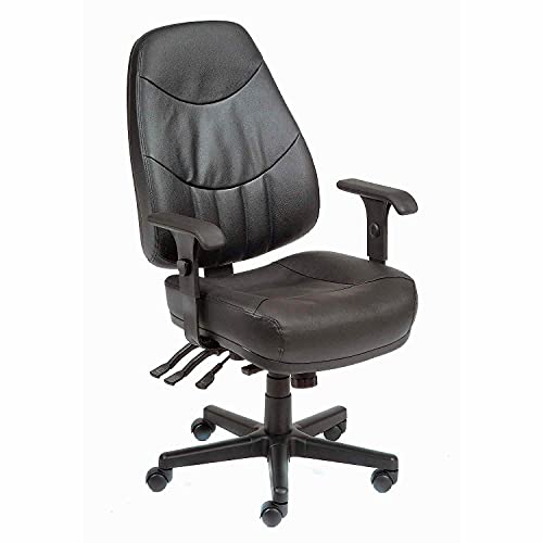 Executive Leather Chair with Multifunctional Adjustments by Global Industrial – Leather, Black, Model 506573