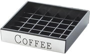 Engraved Coffee Drip Tray – 4W x 4D x 1H – Black Plastic, Silver Metal