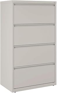 Alera Lateral File, 4 Legal/Letter-Size File Drawers, Light Gray, 30" x 18.62" x 52.5"