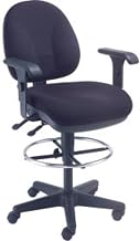 Global Industrial Task Stool - 360 Footrest with T-Arms - Black
