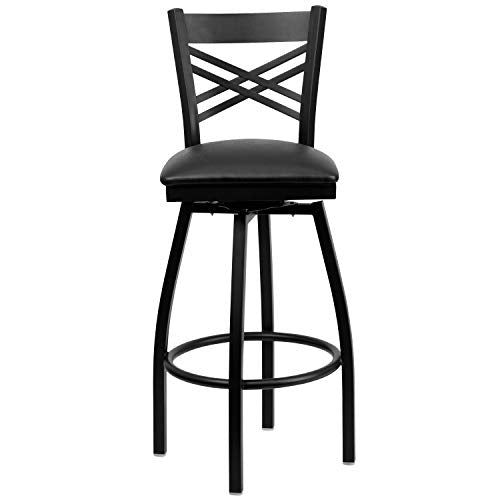Flash Furniture Black Vinyl Seat/Black Metal Frame / 2 Pack / 1 Barstools