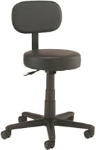 Global Industrial All Purpose Scooter Stool with Backrest, Vinyl, Black