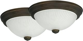 Canarm 11 in. Oil Rubbed Bronze Incandescent Flush Mount Ceiling Light Fixture (2-Pack) - 1 Each