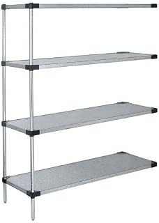 QUANTUM STORAGE SYSTEMS WRSAD4-74-2460SS Solid Shelves Add-On Kit for WRS4-74-2460SS Stainless Steel 4 Shelves 74" H x 60" W x 24" D