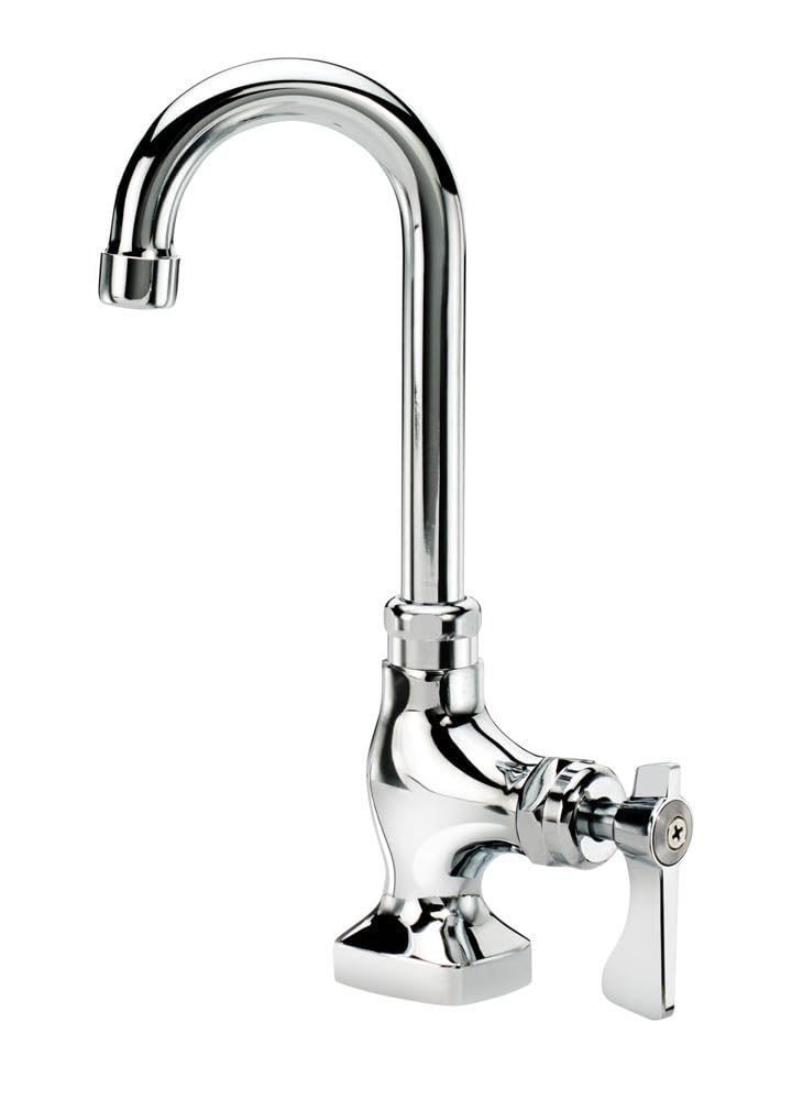 Royal Series Single Wall Mount Pantry Faucet by Krowne – 5"L x 9"W x 3"H, Brass, Model 16-202L