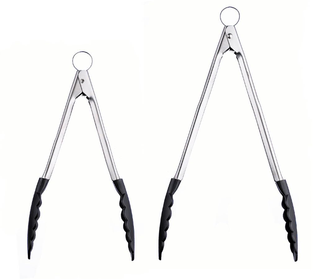 Silicone Tong 12" Black by Cuisipro – 12", Stainless Steel, Black, Model 1461