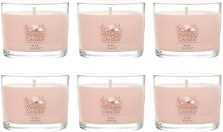 Yankee Candle Mini Jar Scented Candle, Small Single Wick Candle for Home Fragrance, Long Lasting Burn, Pink Sands (Pack of 6)