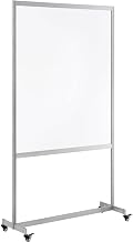 Global Industrial Clear Mobile Divider, Acrylic, 43" W x 75" H
