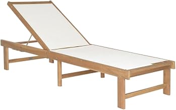 Brown Manteca Lounge Chair, Textilene Upholstery, Galvanized Steel Hardware, Acacia Wood Frame, Outdoor-Ready Design