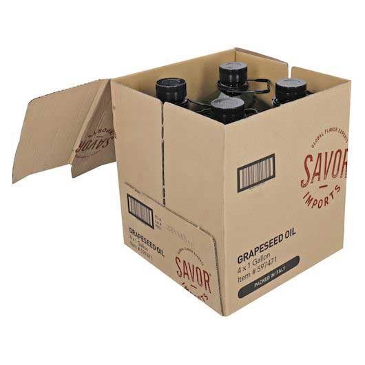 Expeller Pressed Grapeseed Oil by Savor Imports – 1 Gallon, Pack of 4