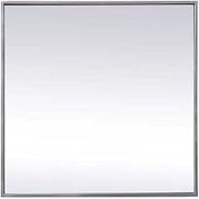 Metal Frame Square Mirror 24 Inch in Silver