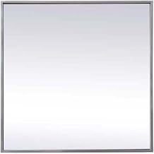 Metal Frame Square Mirror 24 Inch in Silver