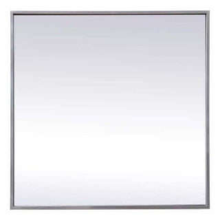 Metal Frame Square Mirror 24 Inch in Silver by Elegant Decor – 24"L x 24"W, Glass, Silver, Model MR42424S