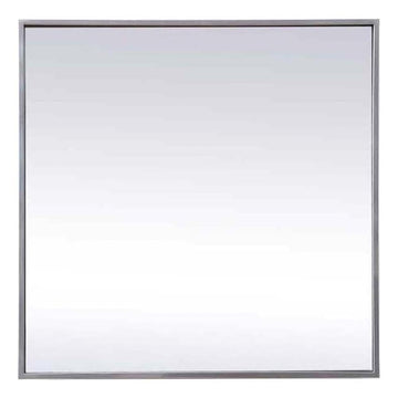 Metal Frame Square Mirror 24 Inch in Silver by Elegant Decor – 24"L x 24"W, Glass, Silver, Model MR42424S