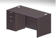 Boss Office Products 60" Desk with File Pedestal, Driftwood