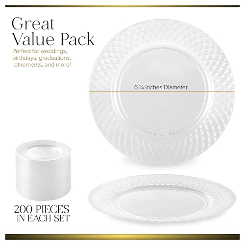 Stock Your Home 200 / Clear / 8 Pack Pack of 25 Plates