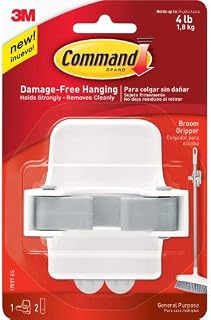 Command Broom Gripper, Clear (Pack of 18)