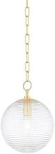 Mitzi H815701S-AGB SARA - 1 Light Pendant 14.25 inches Tall and 10.5 inches Wide - Aged Brass