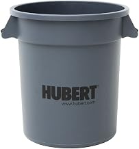 HUBERT 10 gal Grey Plastic Trash Can - 17 2/5"L x 15 2/5"W x 17 3/10"H