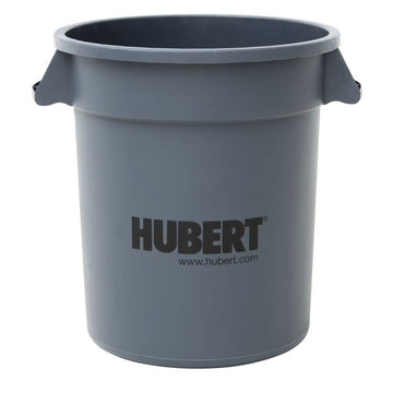 10 gal Grey Plastic Trash Can - 17 2/5"L x 15 2/5"W x 17 3/10"H by HUBERT – 10.0 gallons, Gray, Model GC100103
