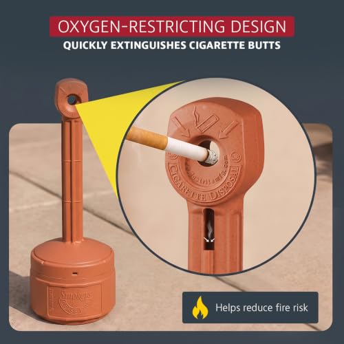Justrite Terracotta / 1 Gallon / Smokers Cease Smoking Receptacles