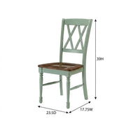 Blue Dining Chairs 4-Piece Set with Comfortable Back Support by Furnifact – Solid Rubberwood 50.00%,Mdf 40.00%,Birch Veneer 10.00%, Blue, Pack of 4
