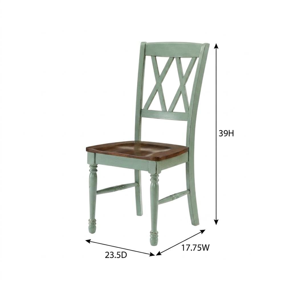 Blue Dining Chairs 4-Piece Set with Comfortable Back Support by Furnifact – Solid Rubberwood 50.00%,Mdf 40.00%,Birch Veneer 10.00%, Blue, Pack of 4