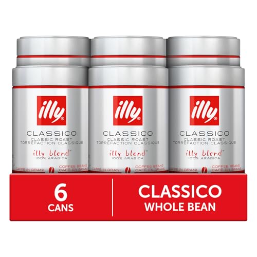 illy Classico Medium Roast / 8.8 Ounce (Pack of 6) / Red Roasted Coffee Beans