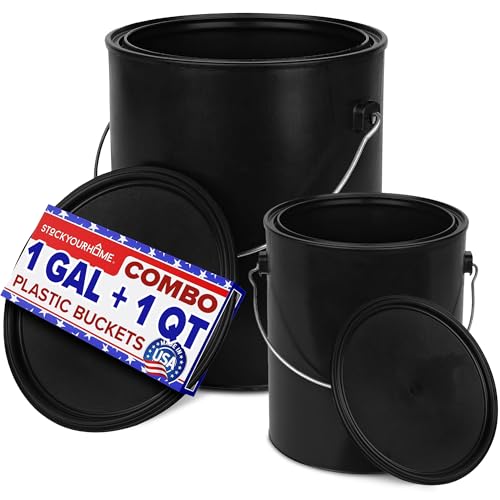 Stock Your Home 1 - Gal, 1 - Qt / Black / 128.0 fluid_ounces Paint Buckets