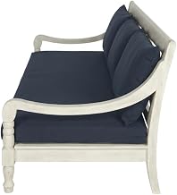 White Pasadena Day Bed, Acacia Wood Frame, Ca Foam Filling, Polyester Upholstery, Steel Hardware, Stain Finish, Outdoor Relaxation
