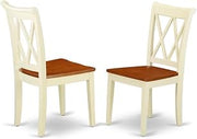 Furnifact Wooden Dining Chair with Ladder Back, Kitchen Chair for Dining Room Table and Dining Table Chairs Set, Set of 2