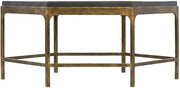Starlight Canyon Home Mango Wood and Iron Cocktail Table with Metal Base, Round Coffee Table for Living Room, Gold