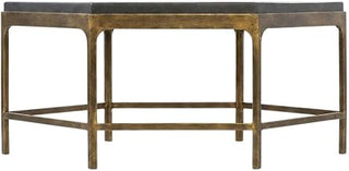 Starlight Canyon Home Mango Wood and Iron Cocktail Table with Metal Base, Round Coffee Table for Living Room, Gold
