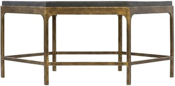 Starlight Canyon Home Mango Wood and Iron Cocktail Table with Metal Base, Round Coffee Table for Living Room, Gold