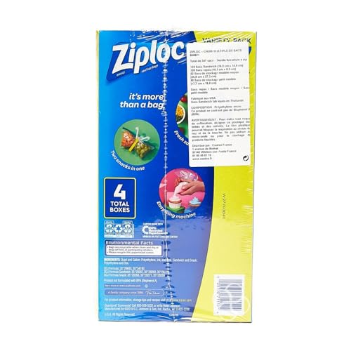 Ziploc 347 Piece Assortment / Total Bags / clear Food Storage Bags