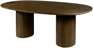 Coral 84" W Oval Pedestal Dining Table - Walnut
