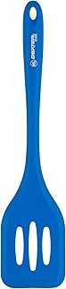 Dexter Russell 91533 Silicone Slotted Turner, 11½" High Heat One-Piece Design, Cool Blue Non-Slip Handle, Nonstick Safe Flexible, Professional Kitchen Cooking Spatula, Durable Heat Resistant Tool