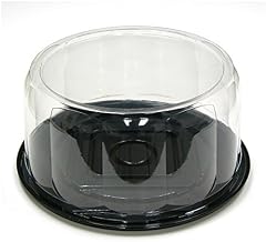 Pactiv Rose Pattern Cake Container & Lid Combo, 13" Diameter x 5.75" Height, Black Base/Clear Lid | 45/Case | Black Base a...