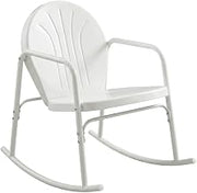 Outdoor Furniture Sets White 2-Piece Retro Rocking Chair Set with Armrests and Durable Construction Perfect for Relaxing in Garden or Patio