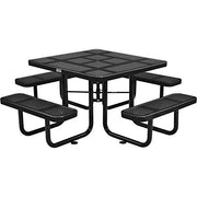 46" Square Picnic Table by Global Industrial – Perforated Metal, Grey, Model 694551GY