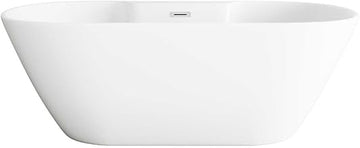 67" Bathtub In Glossy White With Chrome Trim